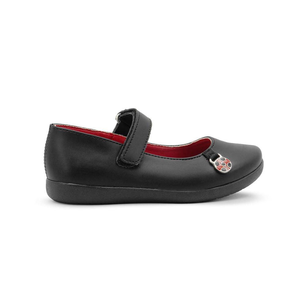Foto 2 pulgar | Zapato Escolar Para Niña Yuyin Antiderrapante Ajuste Contactel Lady Bug Negro