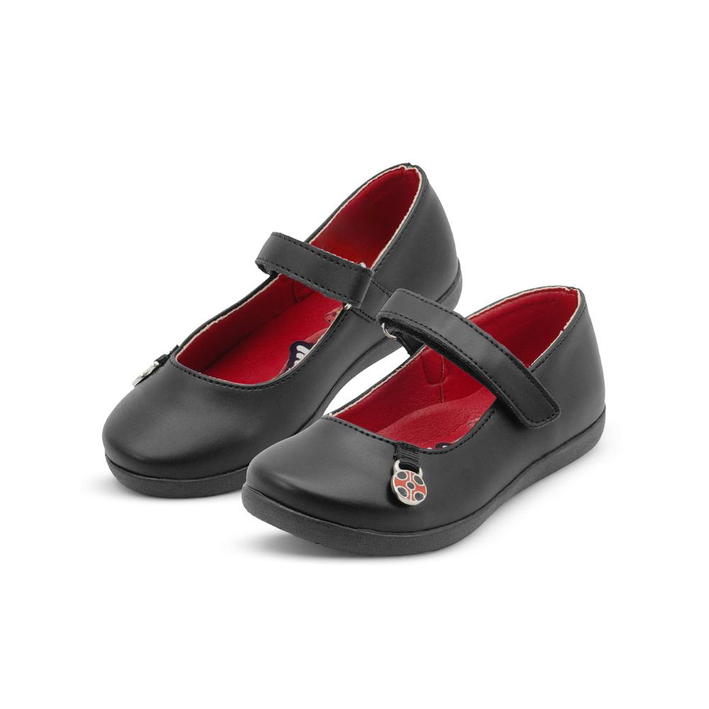 Foto 3 pulgar | Zapato Escolar Para Niña Yuyin Antiderrapante Ajuste Contactel Lady Bug Negro
