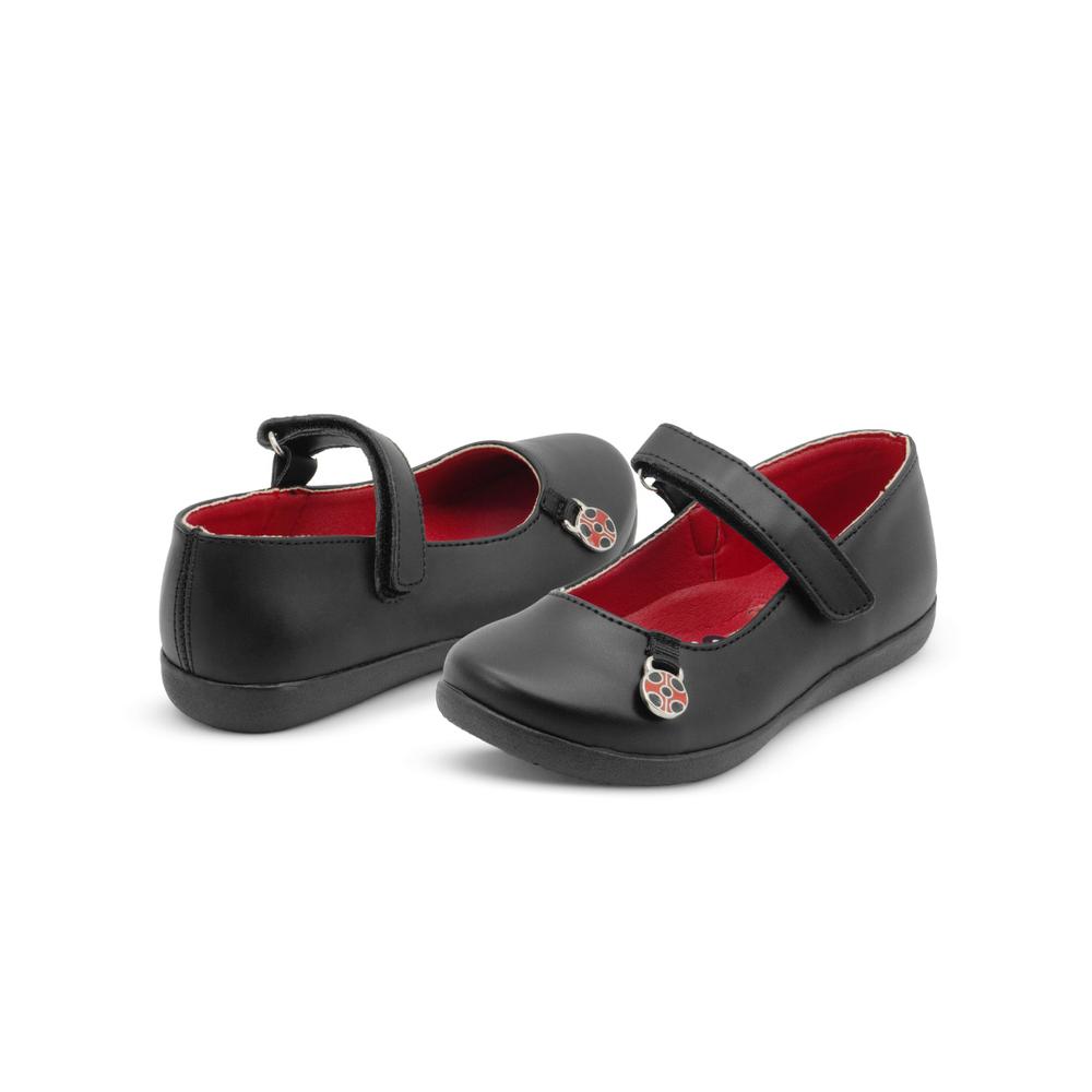 Foto 4 pulgar | Zapato Escolar Para Niña Yuyin Antiderrapante Ajuste Contactel Lady Bug Negro