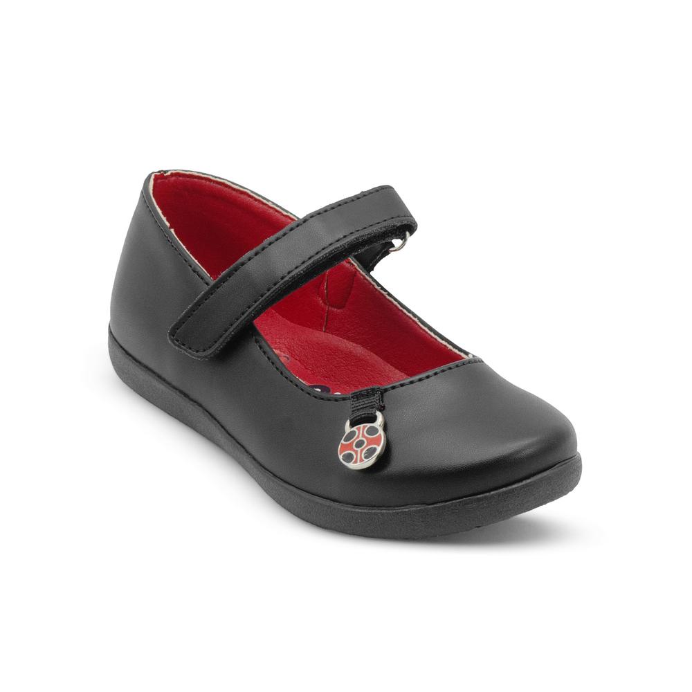 Foto 6 pulgar | Zapato Escolar Para Niña Yuyin Antiderrapante Ajuste Contactel Lady Bug Negro