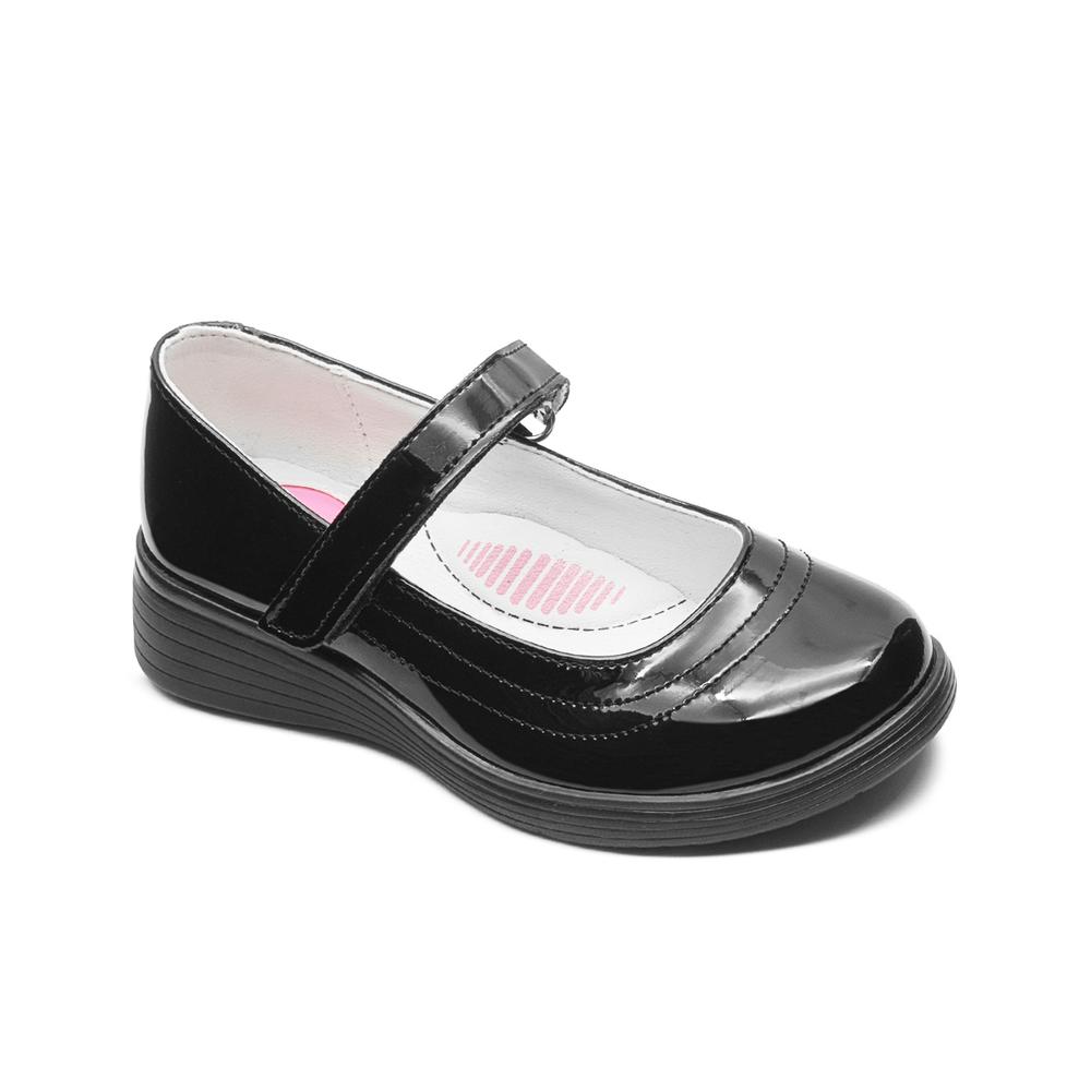 Foto 6 pulgar | Zapato Escolar Yuyin Para Niña Antiderrapante Charol Negro Negro