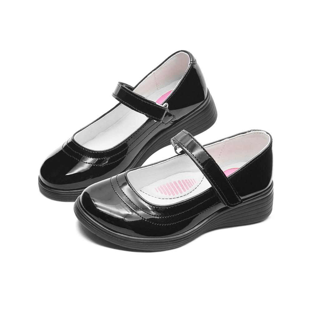 Foto 3 pulgar | Zapato Escolar Yuyin Para Niña Antiderrapante Charol Negro Negro
