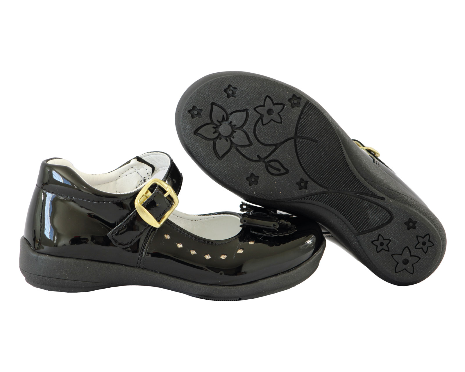 Foto 6 pulgar | Zapato Escolar Kuali Shoes Cleo 21 462 de Charol Negros para Niña
