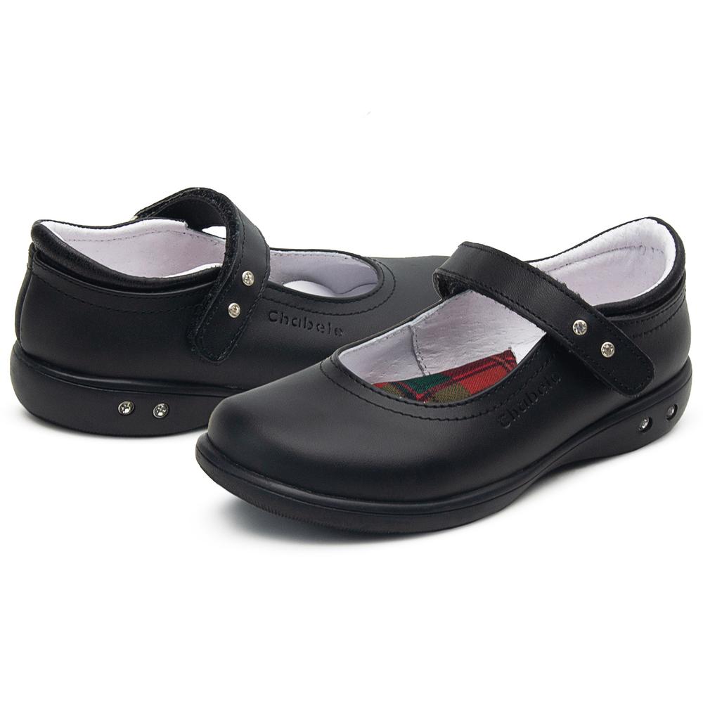 Foto 3 pulgar | Zapato Escolar Chabelo Para Niña Con Arco Velcro En Negro Negro