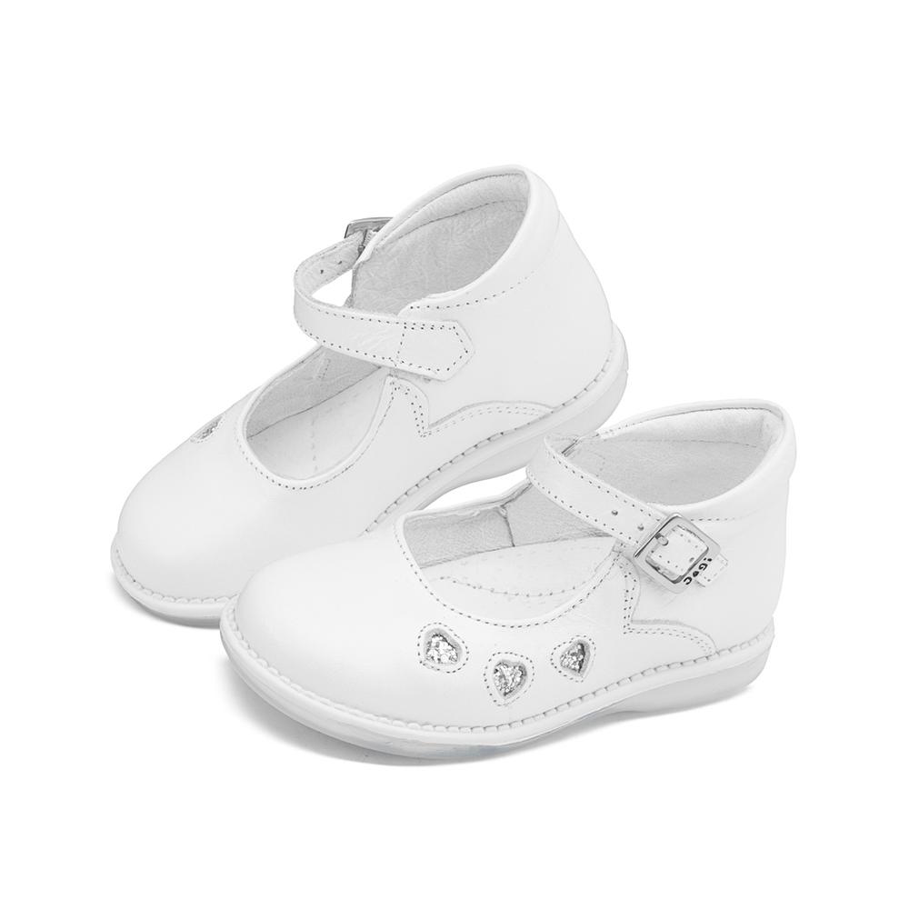 Foto 2 pulgar | Zapato Botita Para Niña Dogi De Piel Bautizo Soporte Arco Blanco