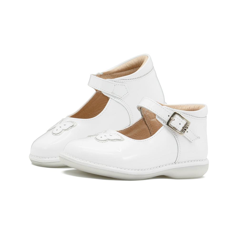 Foto 2 pulgar | Zapato Botita Para Niña Dogi Bautizo Charol Blanco Mariposa Blanco