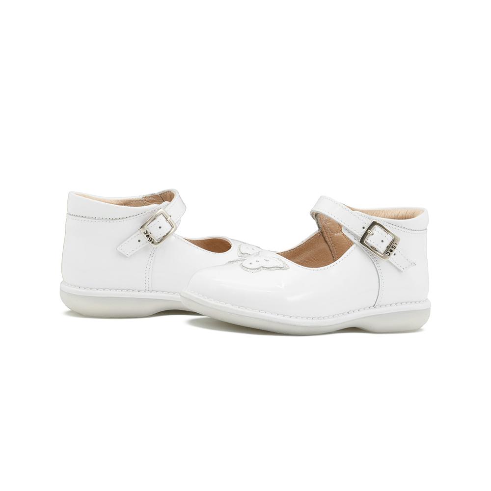 Foto 3 pulgar | Zapato Botita Para Niña Dogi Bautizo Charol Blanco Mariposa Blanco
