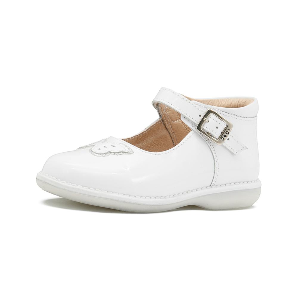 Foto 4 pulgar | Zapato Botita Para Niña Dogi Bautizo Charol Blanco Mariposa Blanco