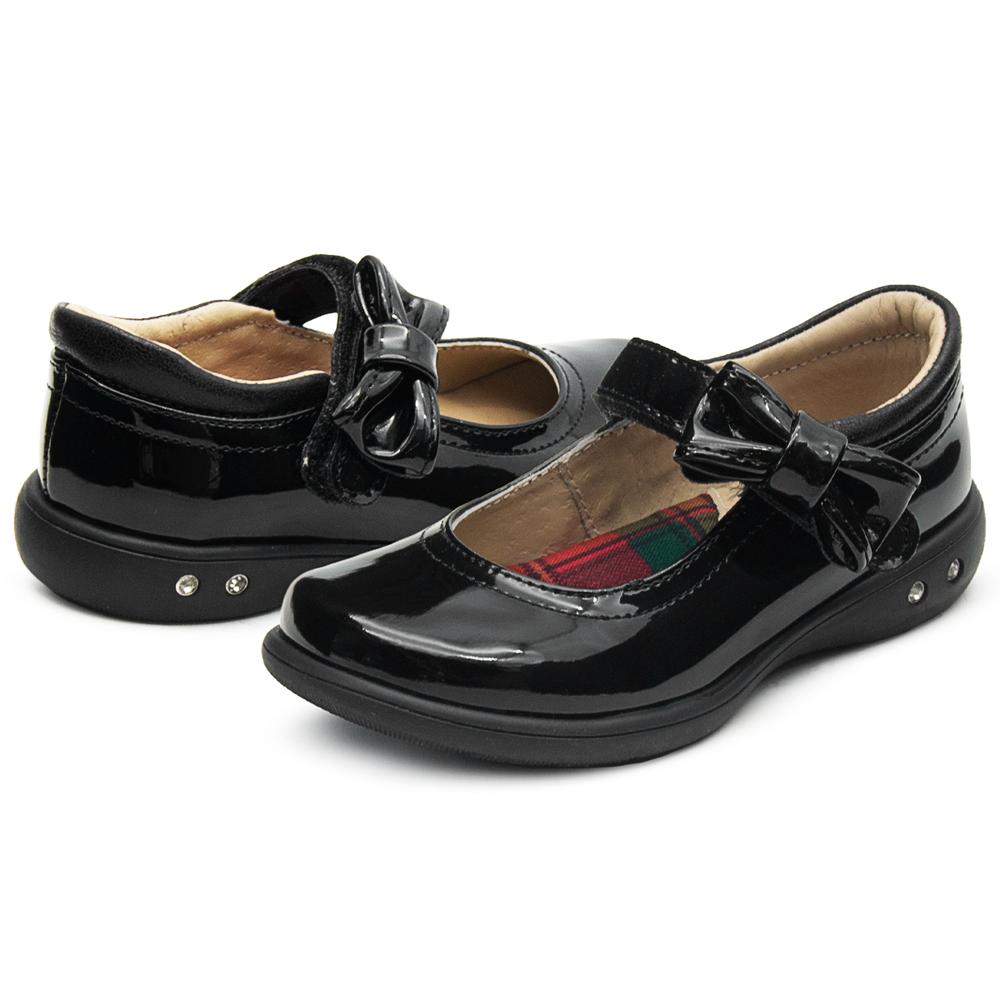 Foto 2 | Zapato Escolar Chabelo Para Niña Con Arco Velcro Moño Negro Negro