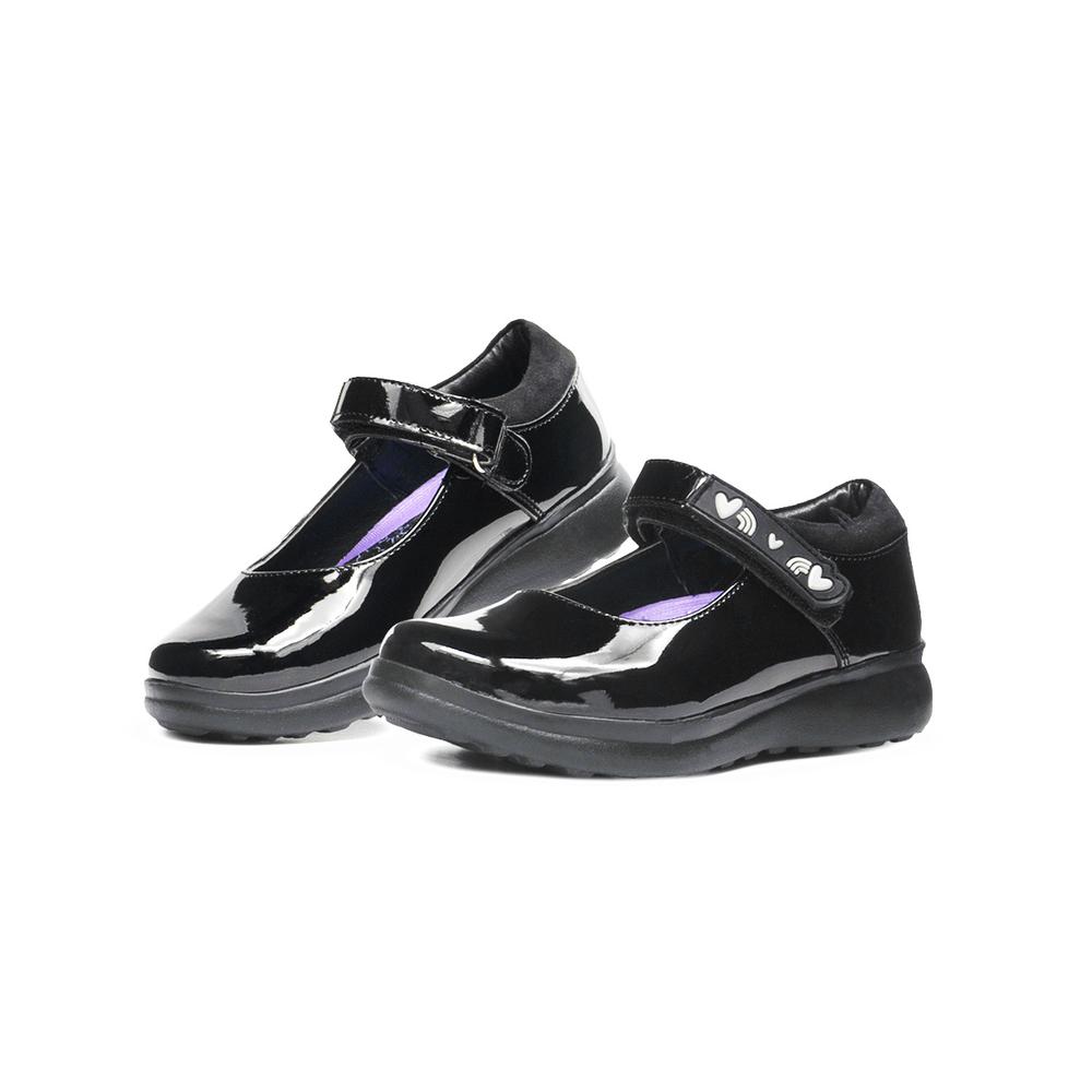 Foto 2 pulgar | Zapato Escolar Para Niña Vavito Charol Negro Antiderrapante Negro