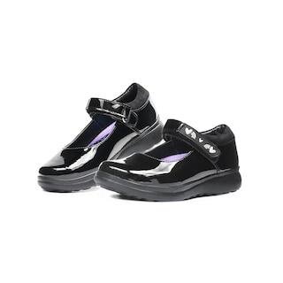 Foto 1 | Zapato Escolar Para Niña Vavito Charol Negro Antiderrapante Negro