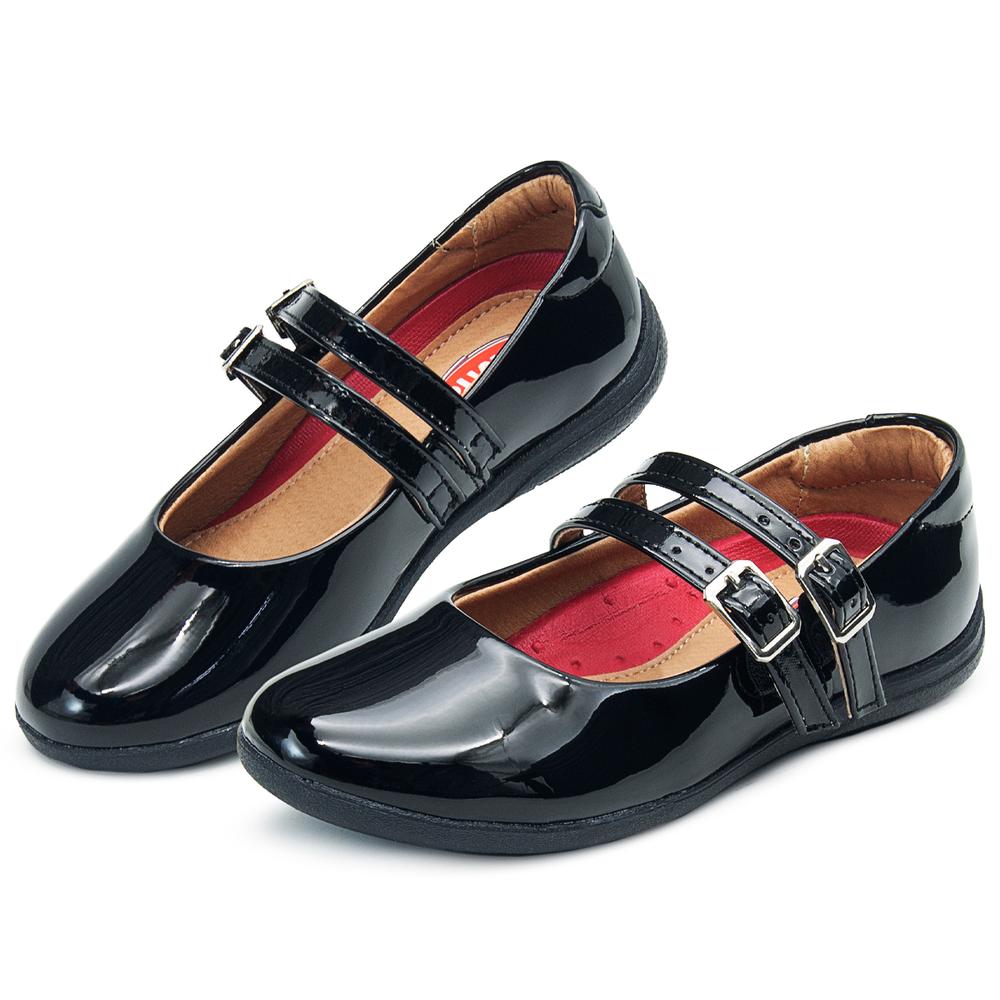 Foto 2 pulgar | Zapato Escolar Niña Charol Vavito Hebilla Antiderrapante Negro
