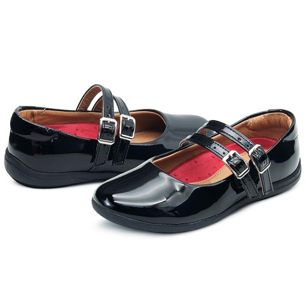 Foto 3 pulgar | Zapato Escolar Niña Charol Vavito Hebilla Antiderrapante Negro