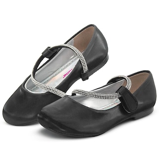 Foto 1 | Zapato Escolar Para Niña Ajuste Con Pedrería En Negro 15-22 Negro
