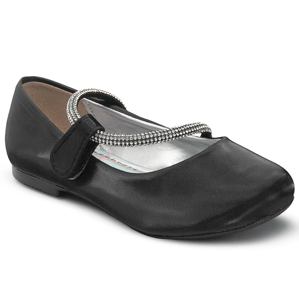 Foto 4 pulgar | Zapato Escolar Para Niña Ajuste Con Pedrería En Negro 15-22 Negro