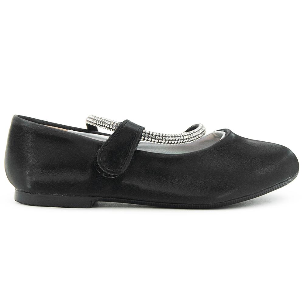 Foto 5 pulgar | Zapato Escolar Para Niña Ajuste Con Pedrería En Negro 15-22 Negro