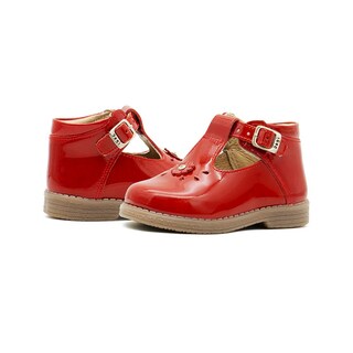 Foto 3 | Zapato Dogi Para Niña Soporte Arco Transpirable Charol Piel Rojo