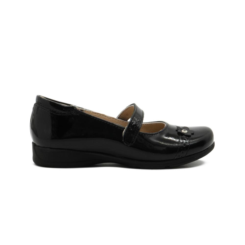 Foto 2 pulgar | Zapato Escolar Para Niña Dogi Piel Flor Color Charol Negro Negro