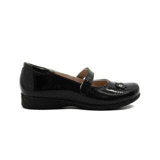 Foto 1 | Zapato Escolar Para Niña Dogi Piel Flor Color Charol Negro Negro