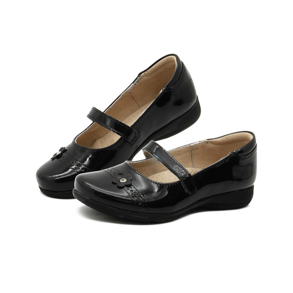 Foto 2 | Zapato Escolar Para Niña Dogi Piel Flor Color Charol Negro Negro