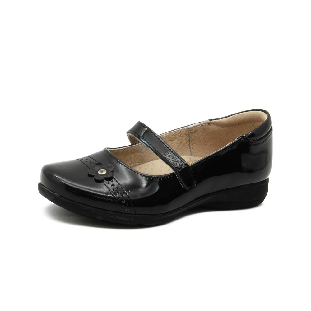Foto 5 pulgar | Zapato Escolar Para Niña Dogi Piel Flor Color Charol Negro Negro