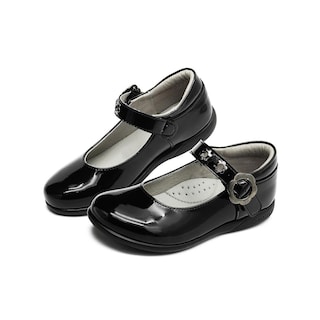 Foto 2 | Zapato Escolar Para Niña Charol Florecita Con Soporte Arco Negro
