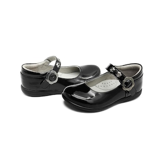 Foto 3 | Zapato Escolar Para Niña Charol Florecita Con Soporte Arco Negro