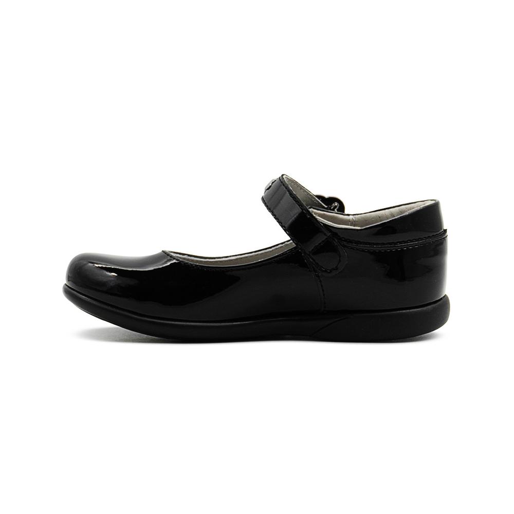 Foto 7 pulgar | Zapato Escolar Para Niña Charol Florecita Con Soporte Arco Negro