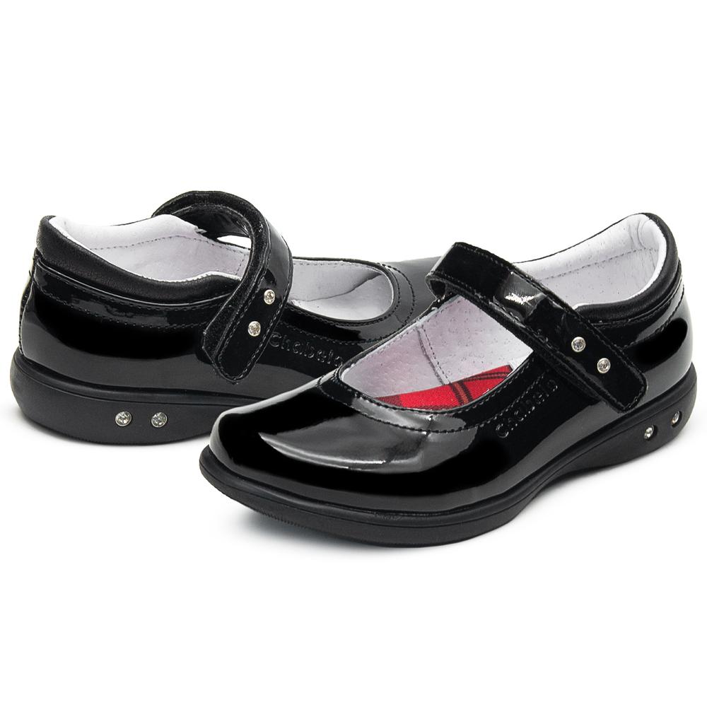 Foto 3 pulgar | Zapato Escolar Chabelo Niña Charol Con Velcro 17-26 Arco Negro