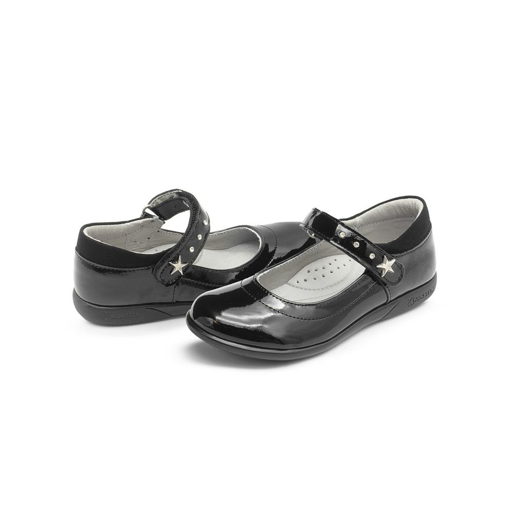 Foto 4 pulgar | Zapato Escolar Para Niña Karsten Soporte Arco Antiderrapante Negro