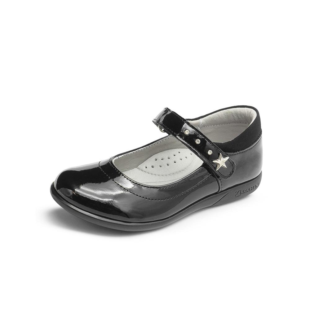 Foto 5 pulgar | Zapato Escolar Para Niña Karsten Soporte Arco Antiderrapante Negro