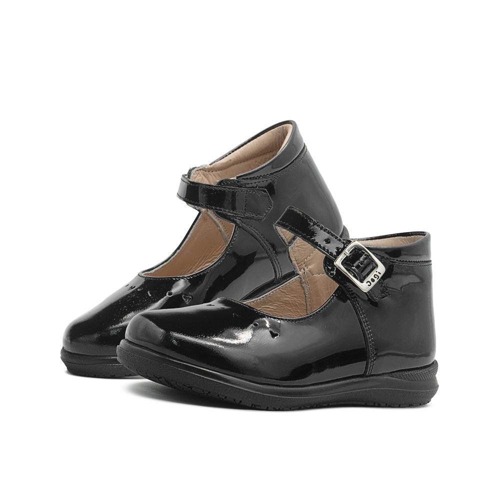 Foto 2 pulgar | Zapato Botita Escolar Para Niña Dogi Charol Negro De Piel Negro