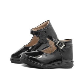 Foto 1 | Zapato Botita Escolar Para Niña Dogi Charol Negro De Piel Negro
