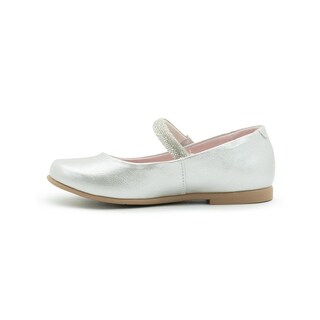 Foto 5 | Zapato Balerina Para Niña Moda Fiesta Correa Brillos Plata Plateado