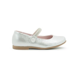 Foto 6 | Zapato Balerina Para Niña Moda Fiesta Correa Brillos Plata Plateado