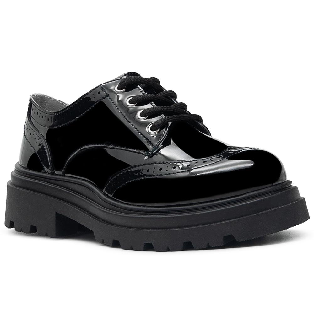 Foto 3 | Zapato Escolar Bostoniano Charol Con Tacon Para Niña Moda Negro