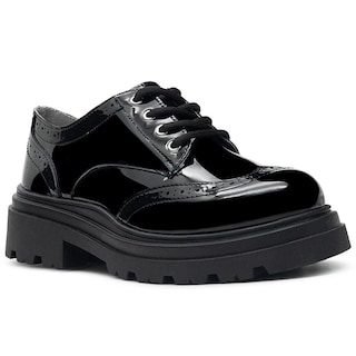 Foto 3 | Zapato Escolar Bostoniano Charol Con Tacon Para Niña Moda Negro