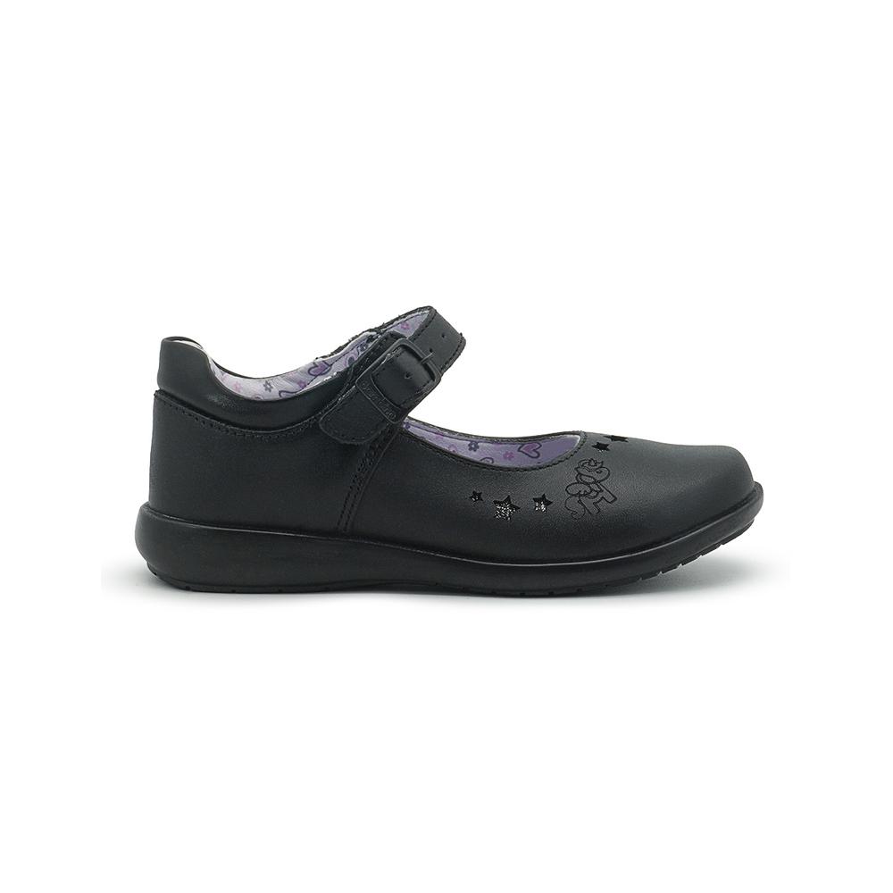 Foto 2 pulgar | Zapato Escolar Para Niña Bambino Unicornio Antiderrapante Negro