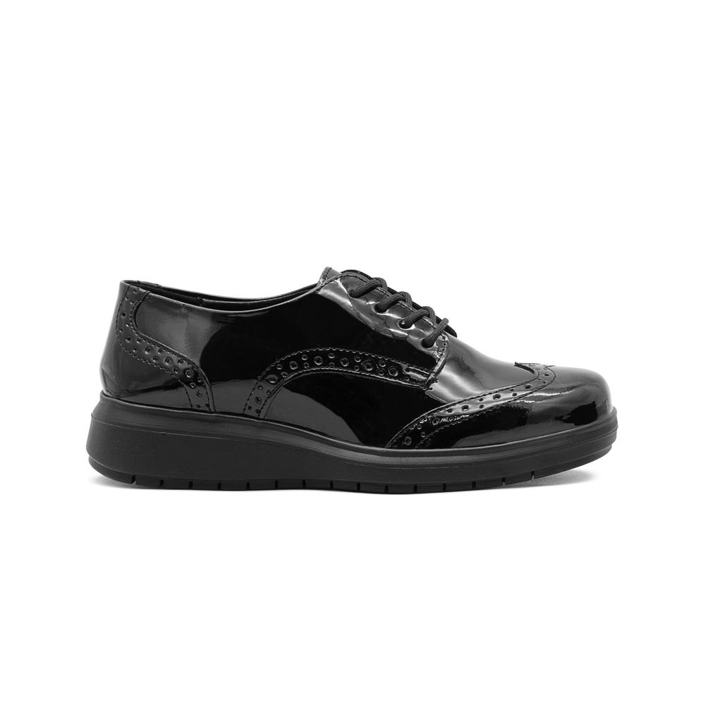 Foto 1 | Zapato Mocasin Escolar Para Niña Greenlove Charol Negro Negro