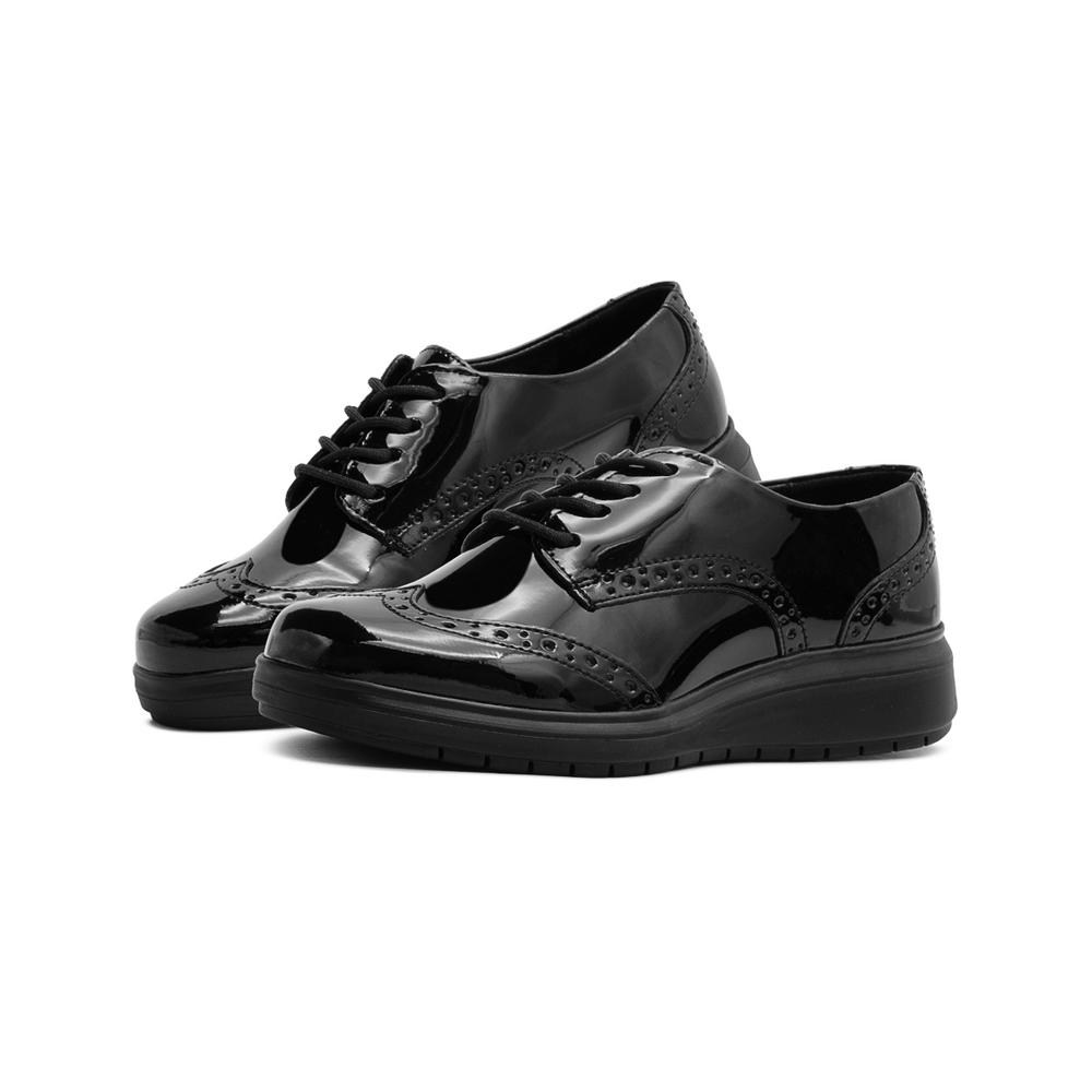 Foto 2 | Zapato Mocasin Escolar Para Niña Greenlove Charol Negro Negro