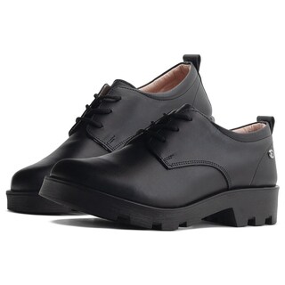 Foto 1 | Zapato Escolar Para Niña Mocasin Piel Arco Ortopédico Negro