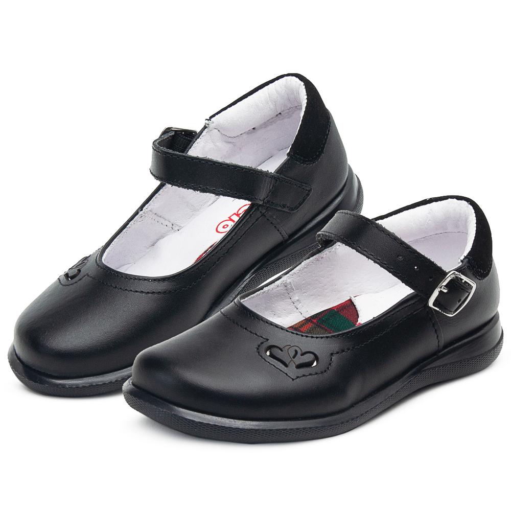 Zapato Escolar Piel Negro He Billa Para Niña Negro