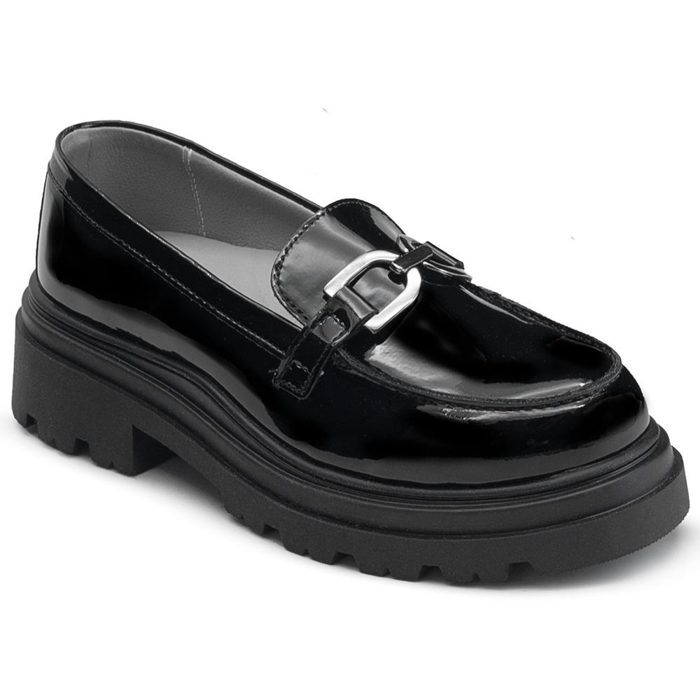 Foto 2 pulgar | Zapato Escolar Para Niña Con Plataforma Herraje Casual Negro