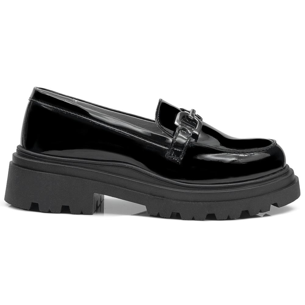 Foto 3 pulgar | Zapato Escolar Para Niña Con Plataforma Herraje Casual Negro