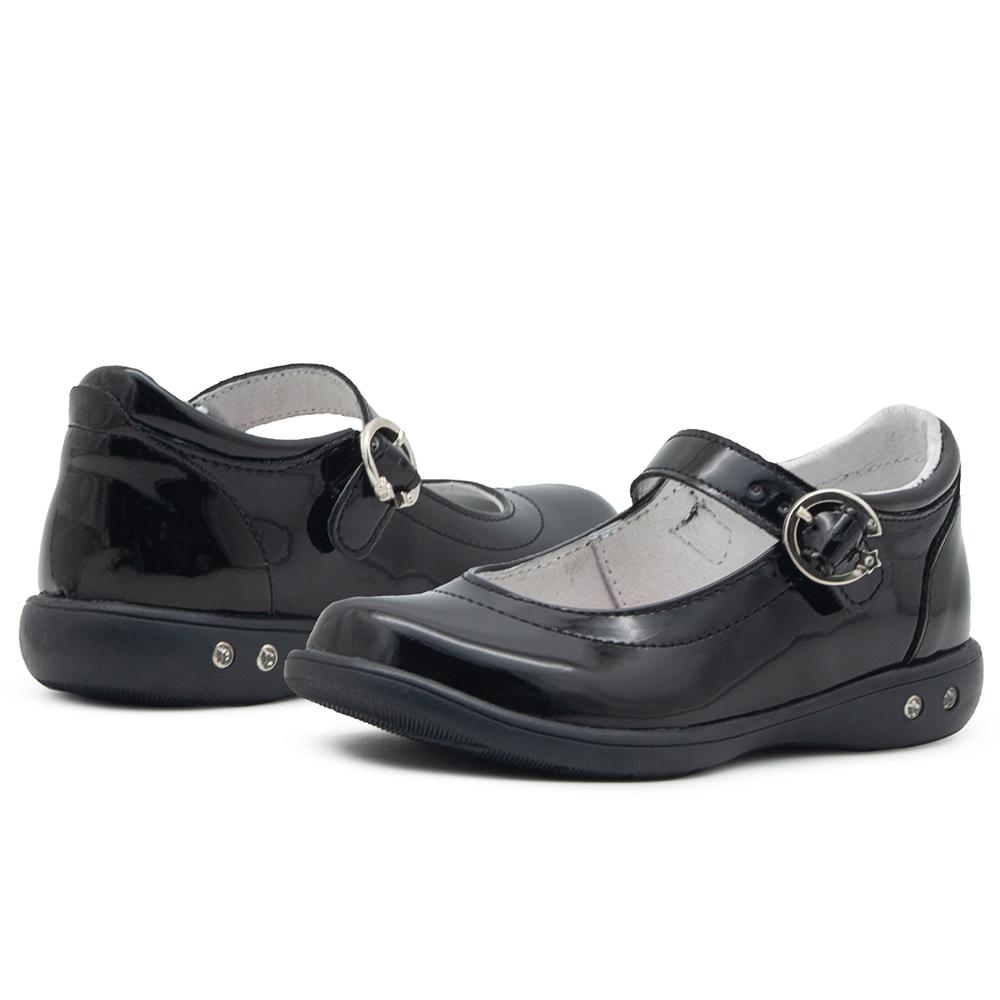 Foto 3 pulgar | Zapato Escolar Niña Karsten Charol Negro Antiderrapante Negro