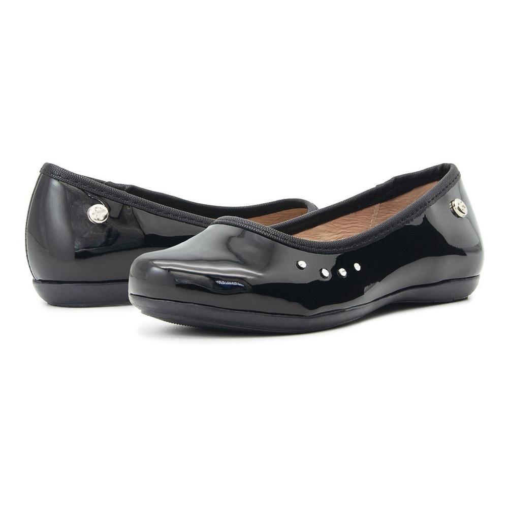 Foto 2 pulgar | Zapato Balerina Juvenil Niña Karsten Charol Negro 18-26 Negro