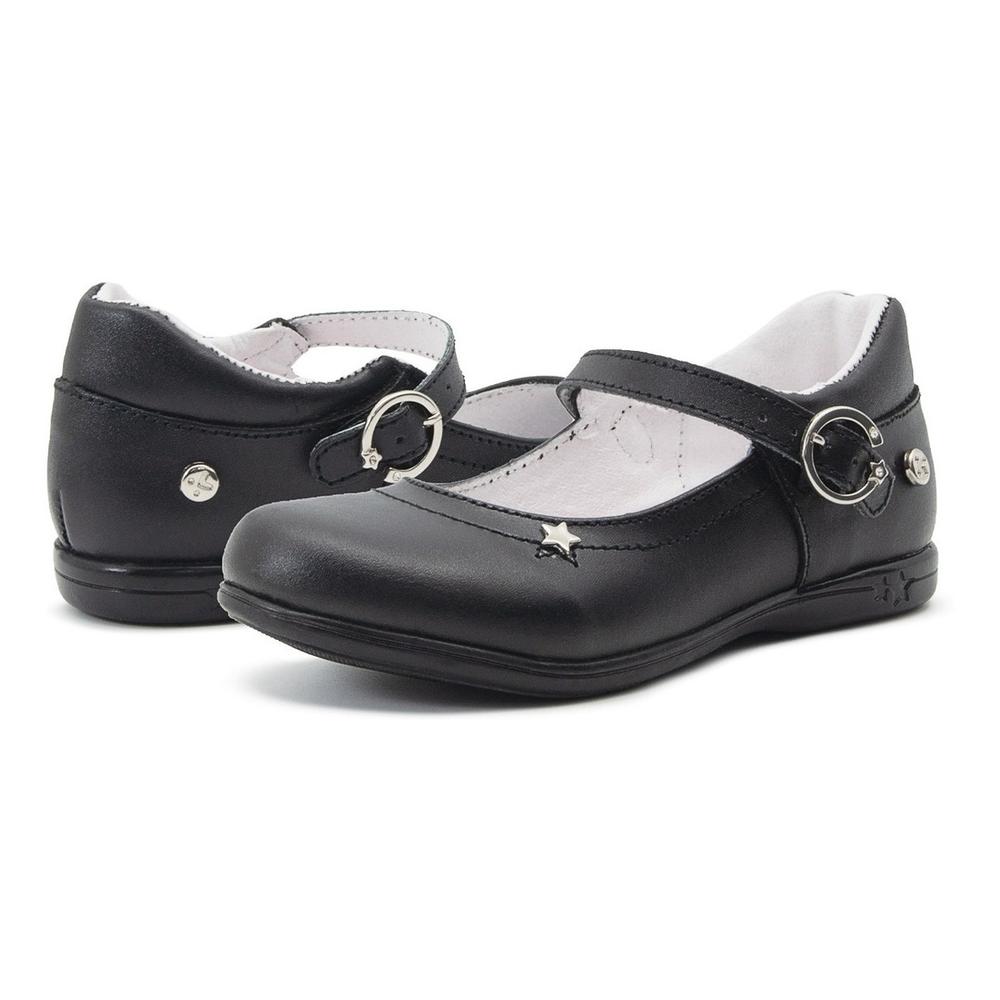 Foto 2 pulgar | Zapato Escolar Niña Karsten Piel Negro Arco Soporte 18-21 Negro