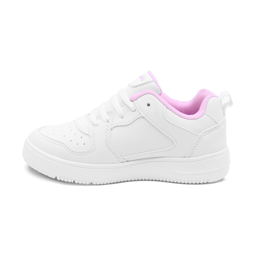 Foto 6 | Tenis Escolar Coqueta Para Niña Sintético Blanco Con Detalles En Rosa
