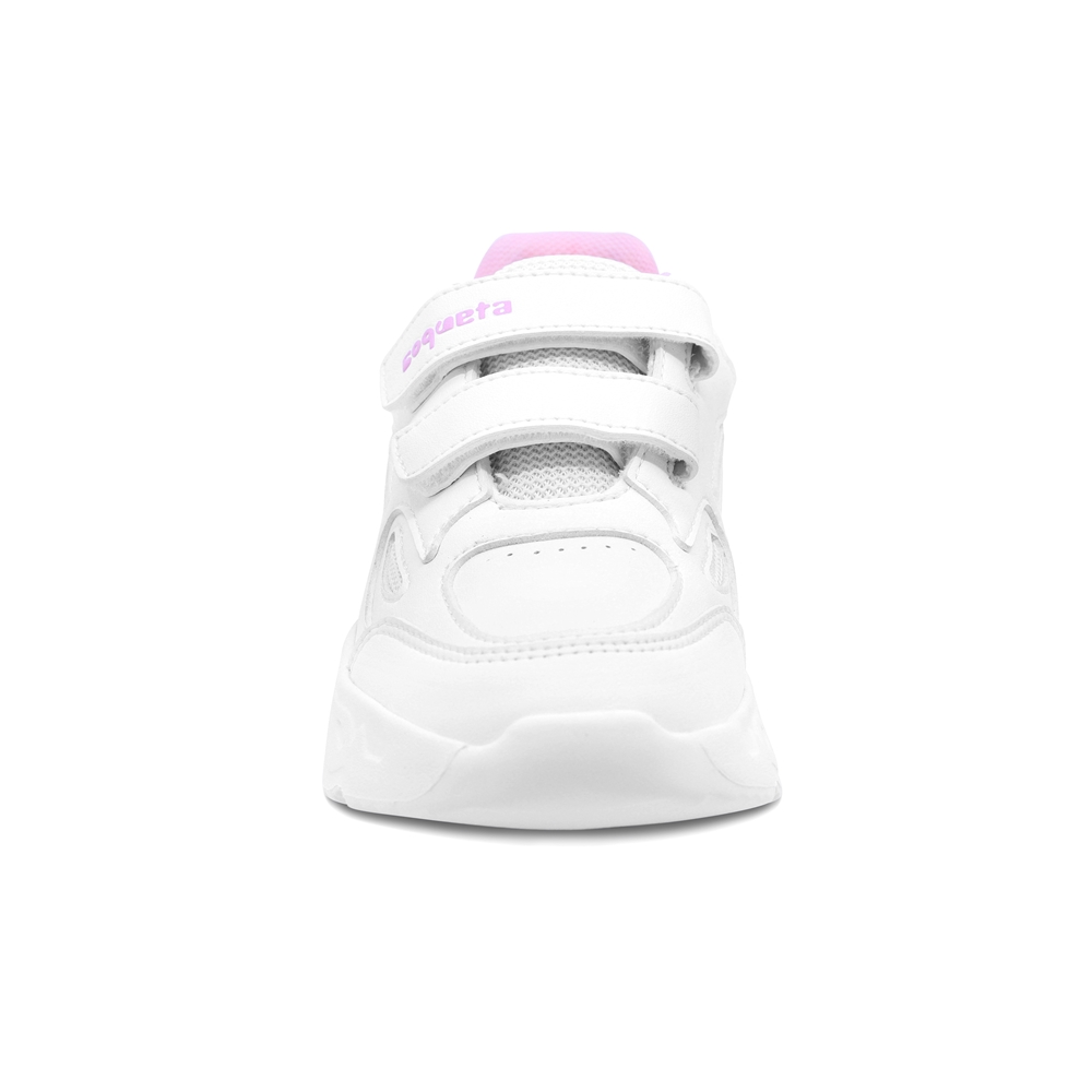 Foto 5 pulgar | Tenis Escolar Coqueta Para Niña Sintético Blanco Alien Con Doble Tira De Contacto