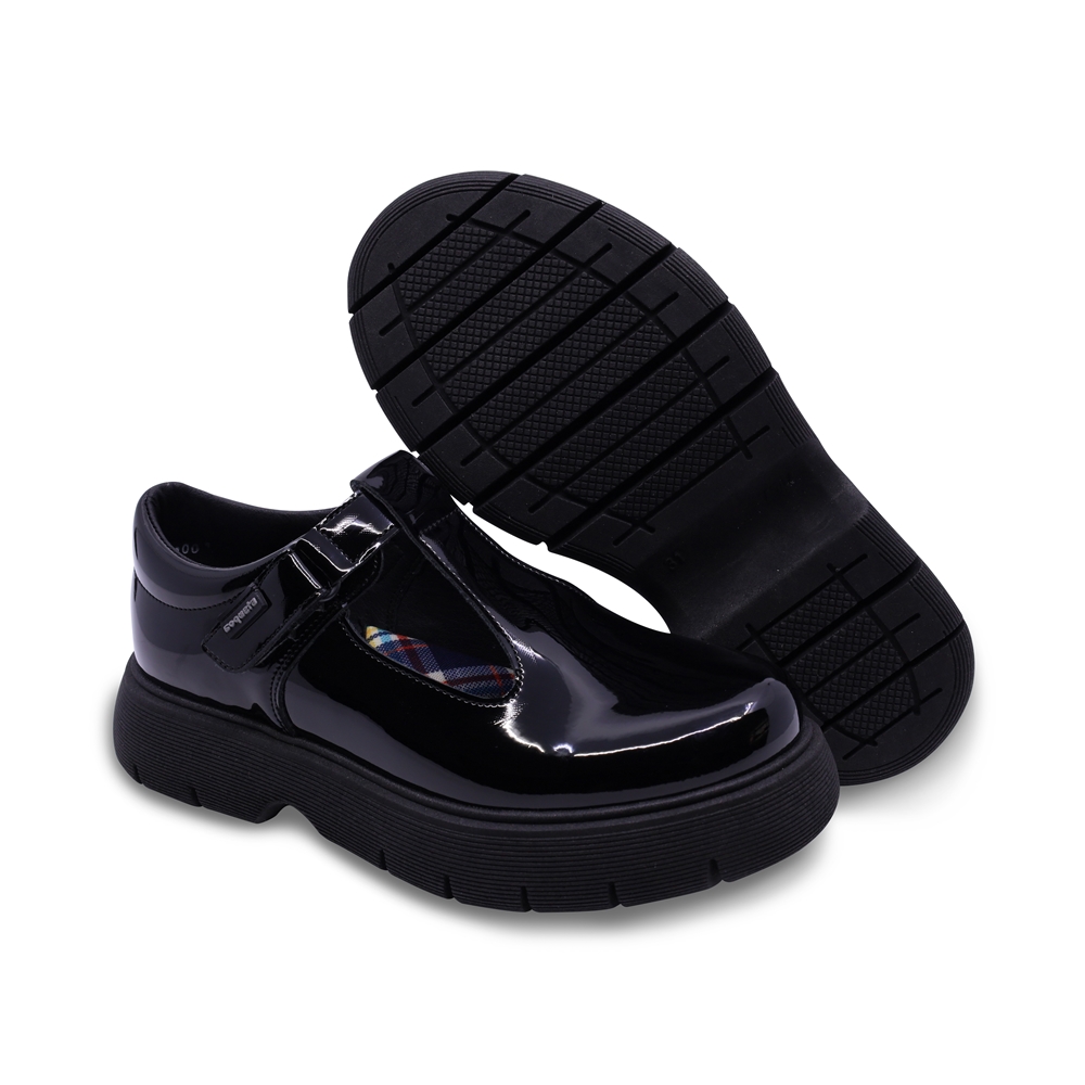 Foto 8 pulgar | Zapato Escolar Coqueta Para Niña Charol Negro Igor Con Tira De Contacto
